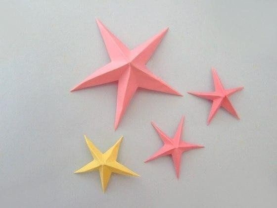 Звёздочки-оригами детскими руками