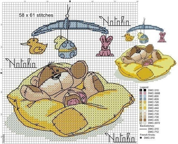 Вышиваем забавных мишек Вышиваем забавных мишек