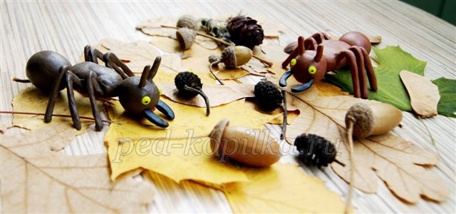 Поделки из пластилина: муравьи