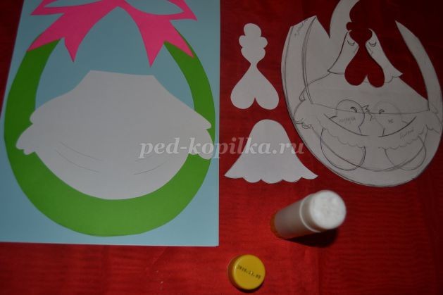 ​Открытка с курочкой и цыплятами: часть 2