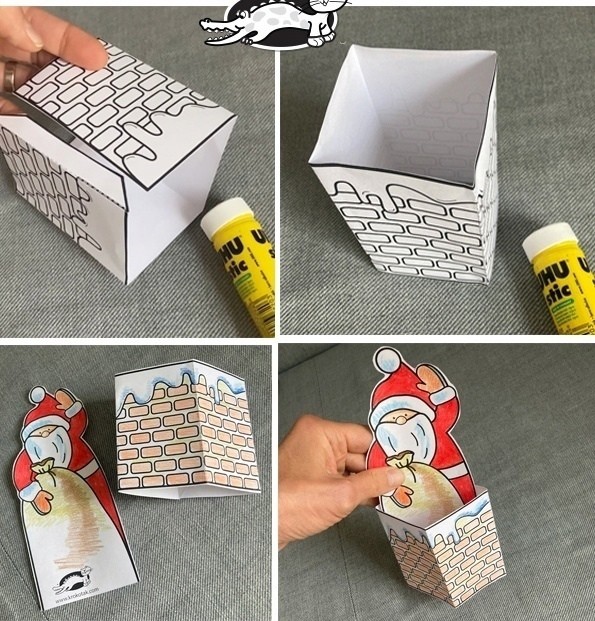 Поделка-раскраска "Дед Мороз с мешком подарков" Поделка-раскраска "Дед Мороз с мешком подарков"