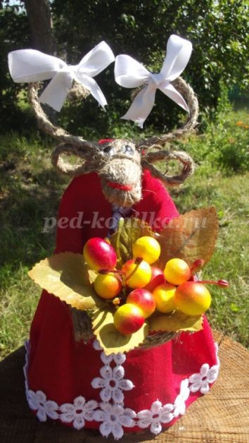 Коза из шпагата детскими руками: мастер-класс, часть 3 Коза из шпагата детскими руками: мастер-класс, часть 3