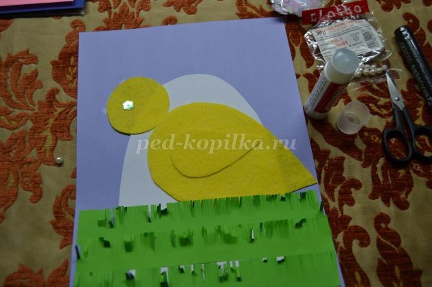 ​Открытка с цыпленком: часть 2