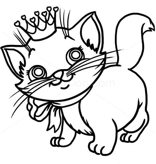 Рисуем кошечку-принцессу Рисуем кошечку-принцессу