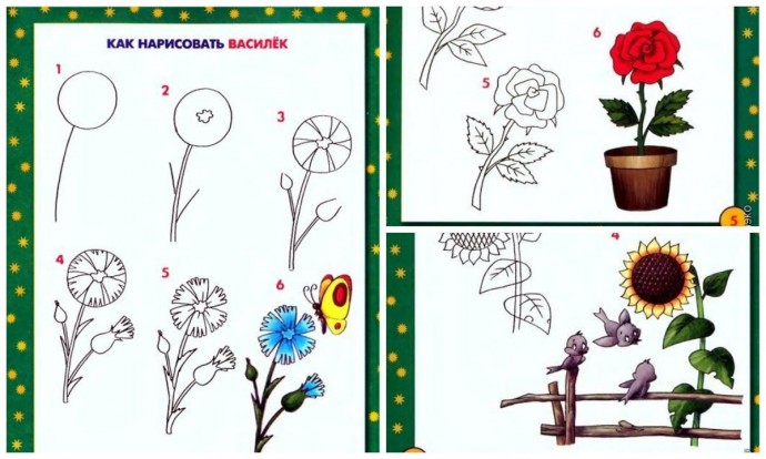 ​Рисуем с детьми цветочки