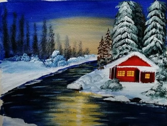 ​Зимний дом у реки