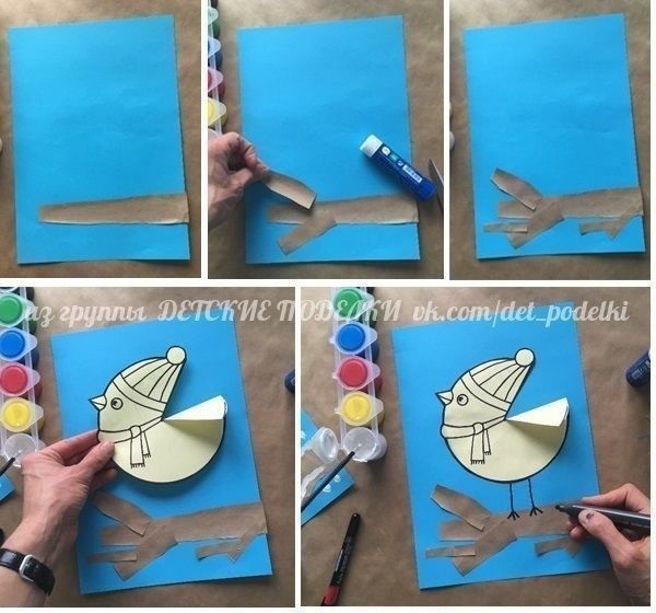 Аппликация "Зимняя птичка" Аппликация "Зимняя птичка"