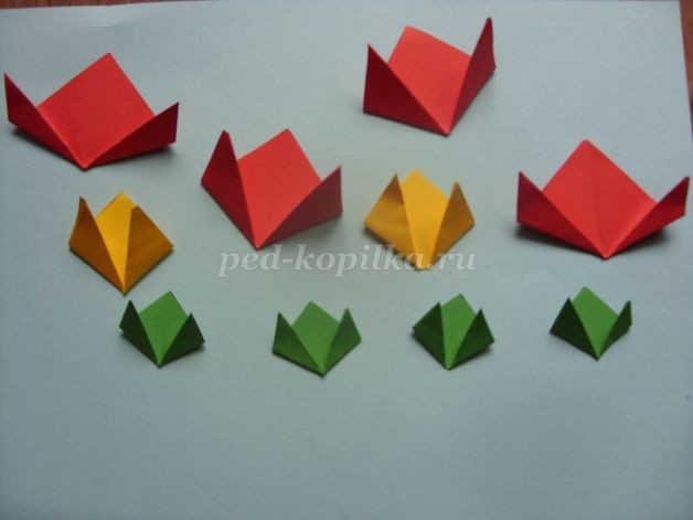 Оригами "Полевые цветы": мастер-класс, часть 1