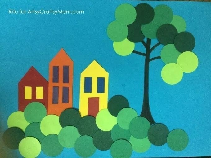 Аппликация "Городок" Аппликация "Городок"