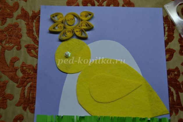 ​Открытка с цыпленком: часть 3