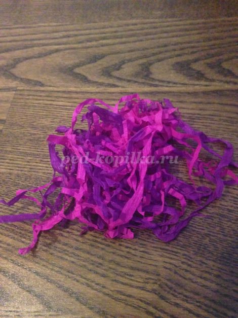 Овечка из цветной бумаги и ниток: часть 1