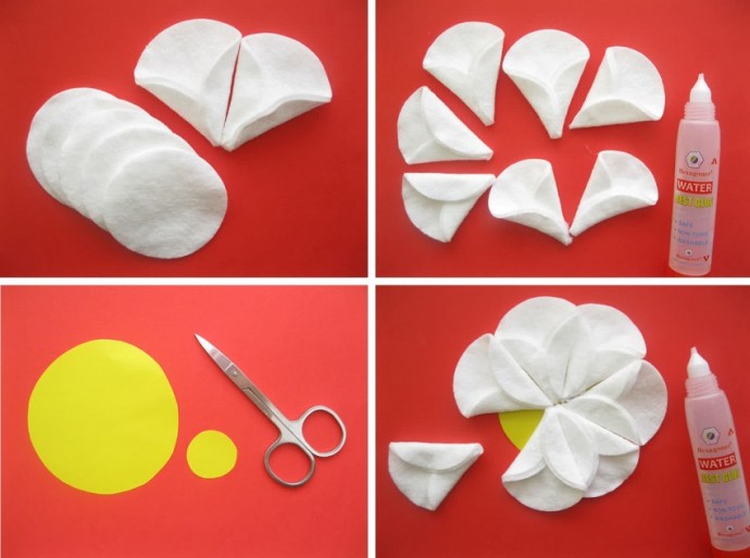 Поделки из ватных дисков: цветы Поделки из ватных дисков: цветы