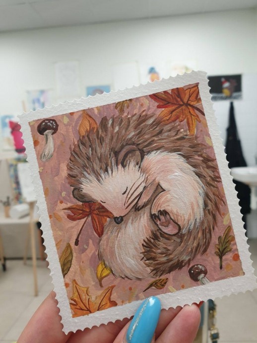 Рисуем ежика в норке Рисуем ежика в норке