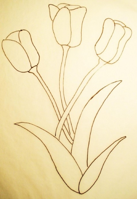 Рисуем с детьми тюльпаны