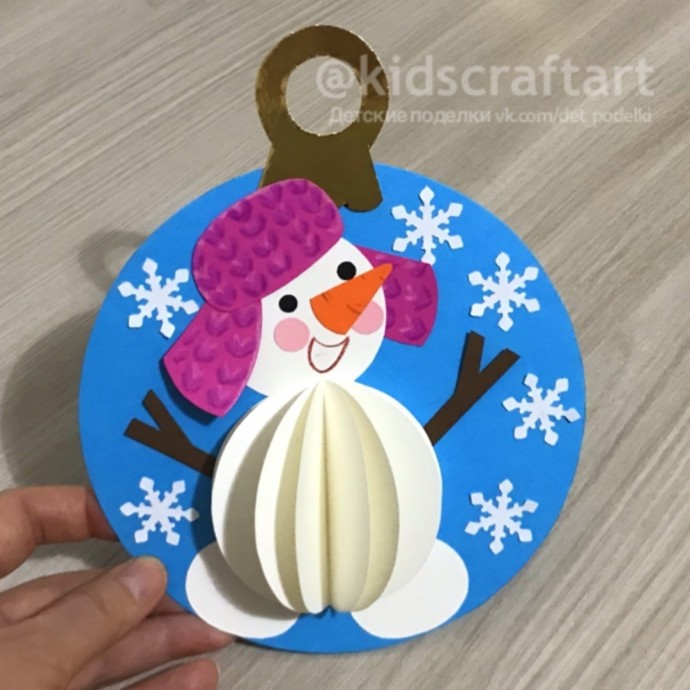 Ёлочный шар со снеговиком
