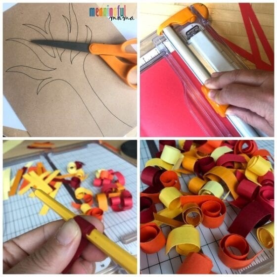 "Кудрявое" осеннее дерево из бумажных полос