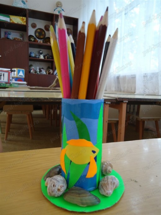 ​Карандашница из рулонов от туалетной бумаги: часть 2