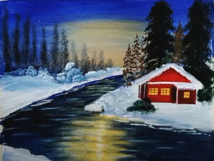 ​Зимний дом у реки