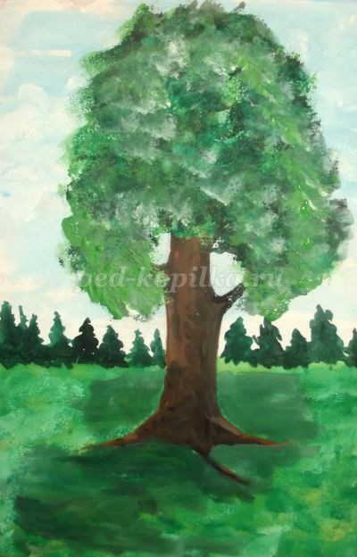 Рисуем пейзаж губкой: часть 2 Рисуем пейзаж губкой: часть 2