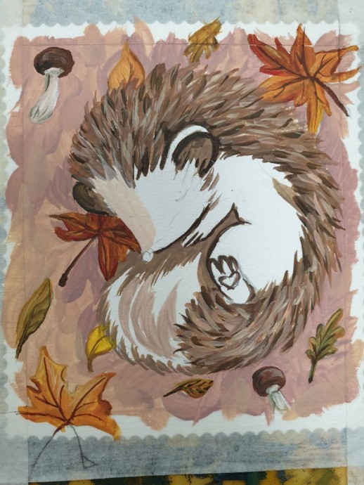 Рисуем ежика в норке Рисуем ежика в норке