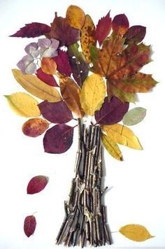 Вариации создания деревьев из опавшей листвы