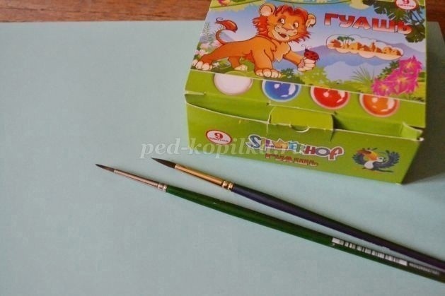 Березка гуашью