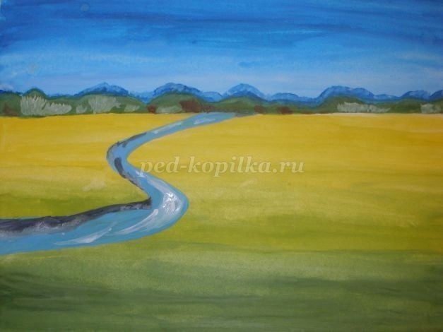 Рисуем гуашью летний пейзаж Рисуем гуашью летний пейзаж