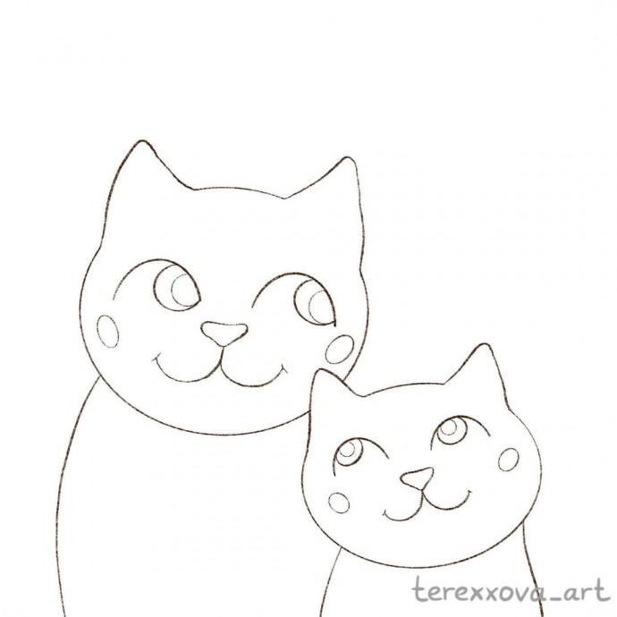 Кошка и котенок Кошка и котенок