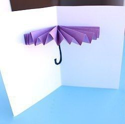 Объемная открытка "Девочка под зонтом"