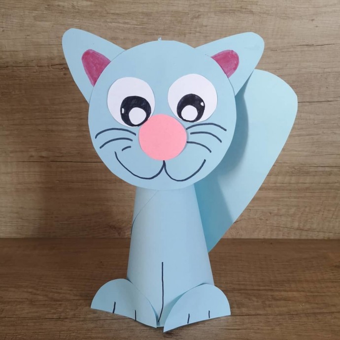 Объемные котики из бумаги