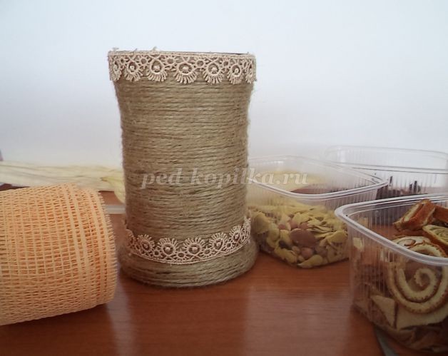 Подставка для канцелярских принадлежностей в стиле "эко" детскими руками: часть 2 Подставка для канцелярских принадлежностей в стиле "эко" детскими руками: часть 2