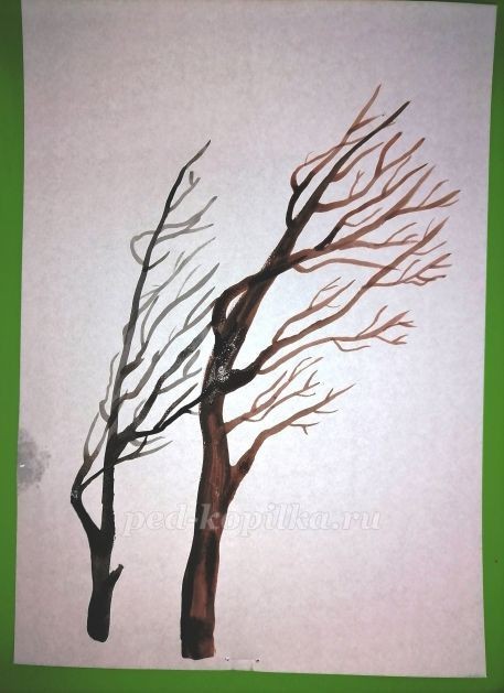 Рисование осеннего дерева