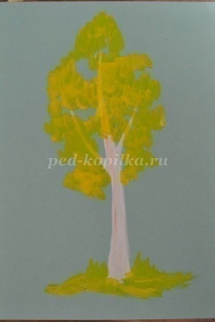 Березка гуашью