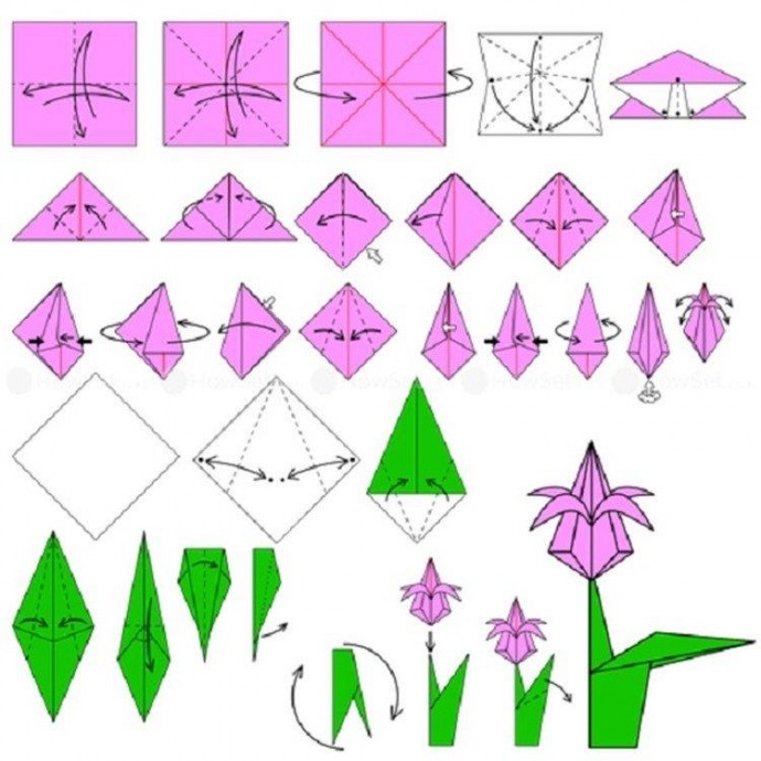 Чудесные цветочки в технике оригами