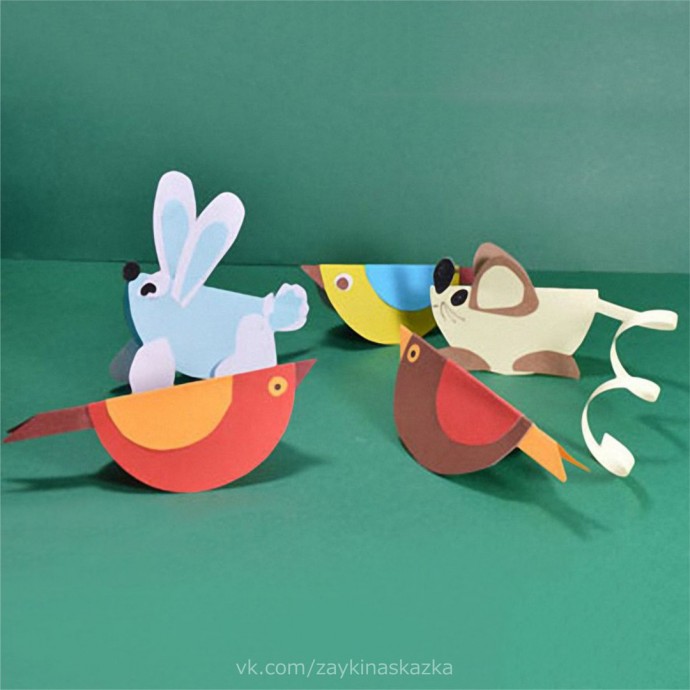Птички из кружочков Птички из кружочков