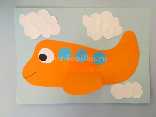 ​Объемная аппликация из бумаги: самолет, часть 2