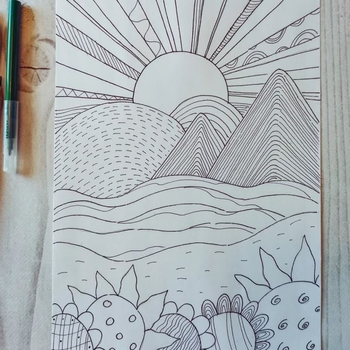 Пейзаж в стиле поп-арт Пейзаж в стиле поп-арт