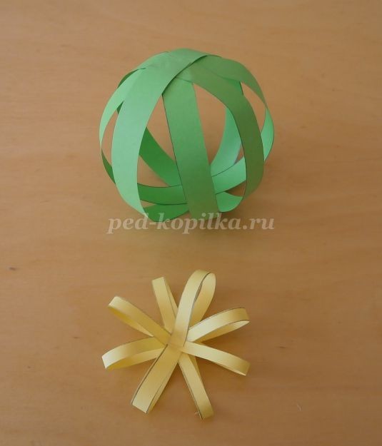 ​Кактус из бумажных полосок: часть 3