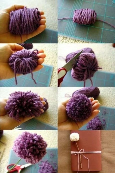 Красивые объемные цветы из ниток Красивые объемные цветы из ниток