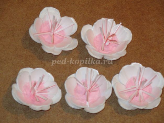 Панно "Яблоня в цвету": мастер-класс из упаковок от яиц, часть 2 Панно "Яблоня в цвету": мастер-класс из упаковок от яиц, часть 2