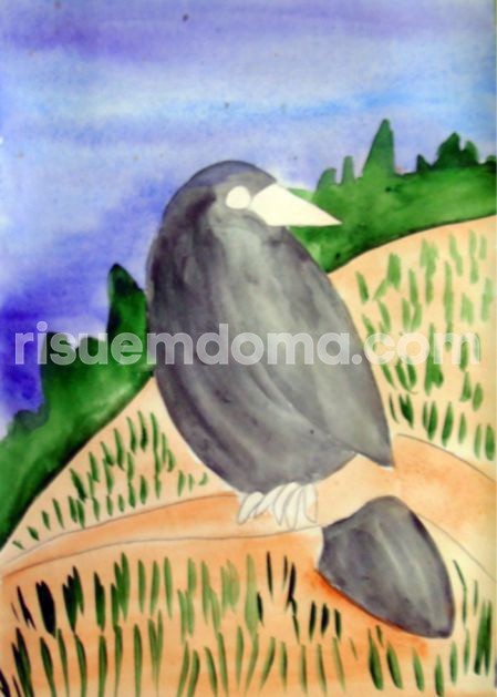 Рисуем с детьми ворону Рисуем с детьми ворону