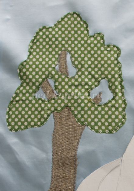 Лиса и колобок в технике текстильной аппликации: часть 1