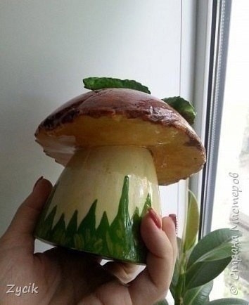 Декоративный гриб из гипса