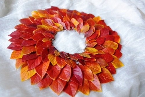 Осенний венок для декора на стену