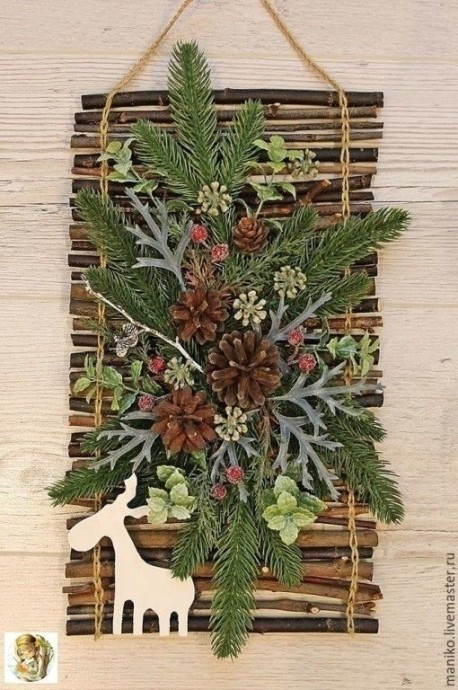 Панно из веточек детскими руками