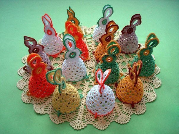 Пасхальные зайчики, вязанные крючком