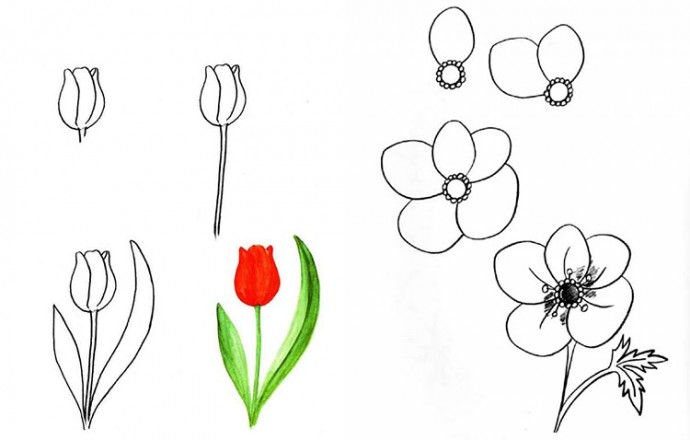 Рисуем с детками цветочки