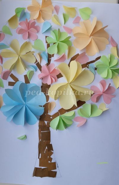 ​Мастер-класс по созданию объемного дерева из бумаги