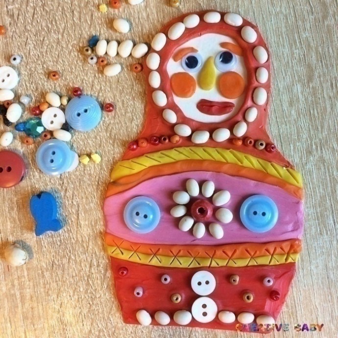 Матрёшка из пластилина