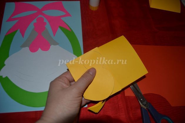 ​Открытка с курочкой и цыплятами: часть 3